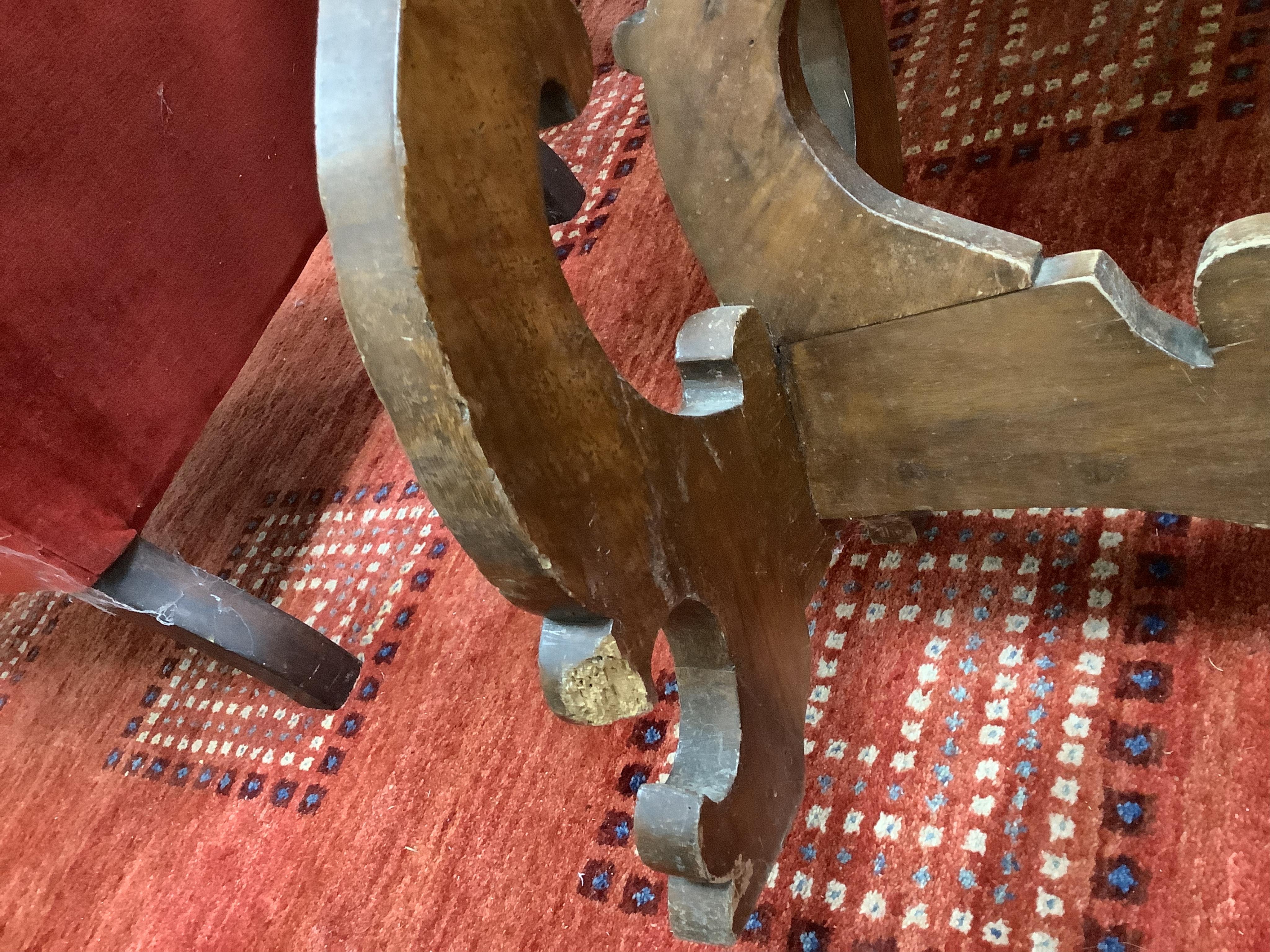 An 18th century style Spanish rectangular walnut occasional table, width 104cm, depth 43cm, height 70cm